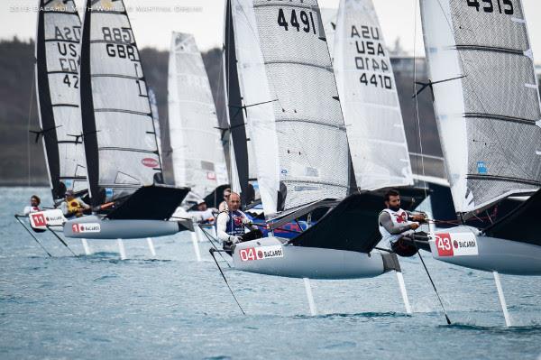 Starts of a race which would end up abandoned, on day 6 of the Bacardi Moth Worlds in Bermuda - photo © Martina Orsini