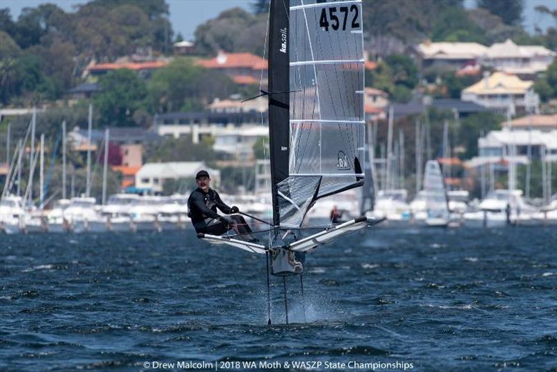 Nick Deussen was the winner of the WA Moth States photo copyright Drew Malcolm taken at Mounts Bay Sailing Club, Australia and featuring the International Moth class