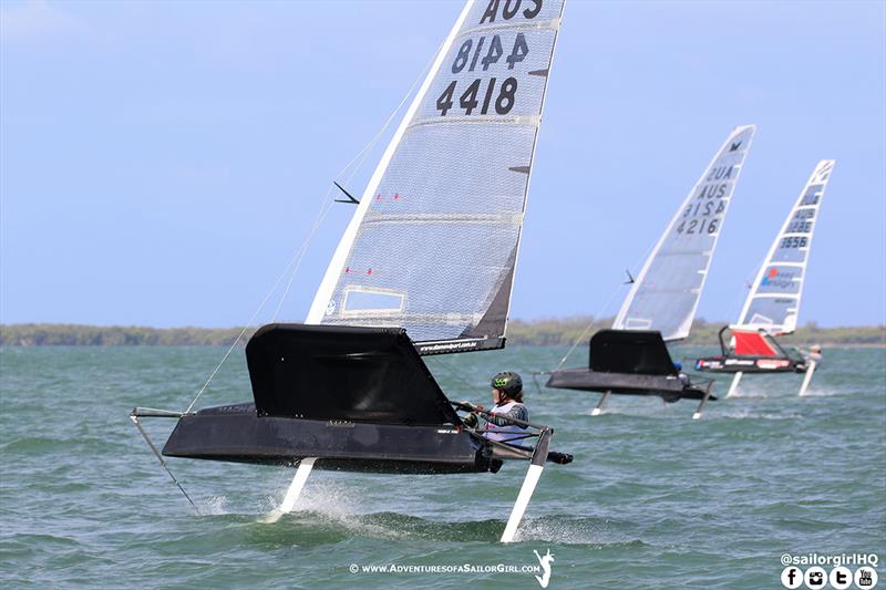 2019 Australian Moth Championships photo copyright Nic Douglass / www.AdventuresofaSailorGirl.com taken at Royal Queensland Yacht Squadron and featuring the International Moth class