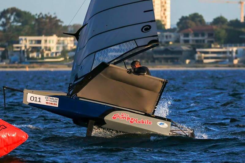 Phil Smith competing in the WA Moth States photo copyright Cam Elliott (camelliott.photoshelter.com) taken at Mounts Bay Sailing Club, Australia and featuring the International Moth class