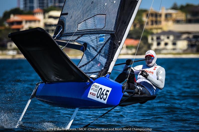 Dave Kenefick racing on the opening day of the 2019 Chandler Macleod Moth Worlds - photo © Martina Orsini