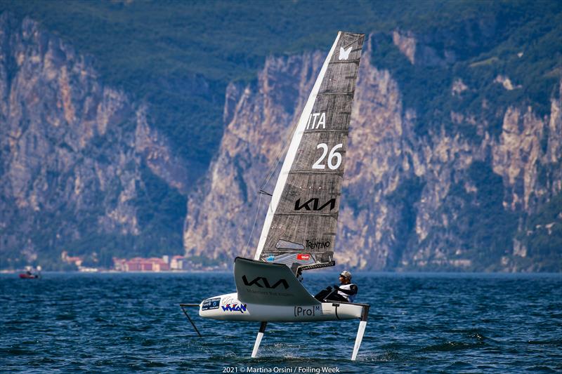 Ruggiero Tita (ITA). Liberty Bitcoin Moth Cup, Foiling Week 2021, Malcesine photo copyright Martina Orsini / Foiling Week 2021 taken at Fraglia Vela Malcesine and featuring the International Moth class