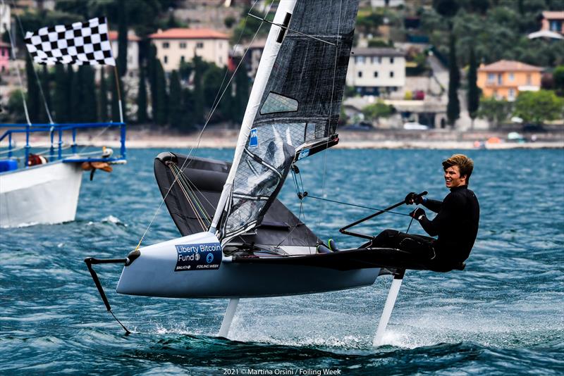 Nicolai Jabcobsen (HKG). Liberty Bitcoin Moth Cup, Foiling Week 2021 photo copyright Martina Orsini/Foiling Week taken at Fraglia Vela Malcesine and featuring the International Moth class