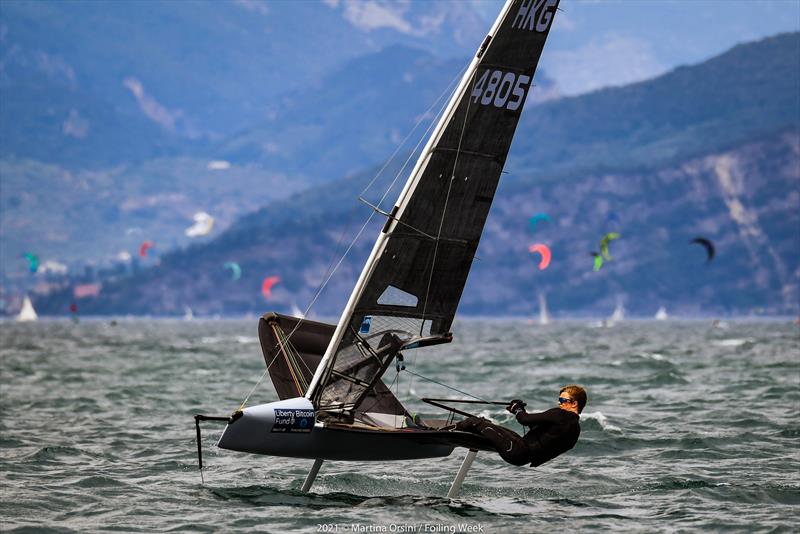 Nicolai Jabcobsen (HKG). Liberty Bitcoin Moth Cup, Foiling Week 2021 photo copyright Martina Orsini/Foiling Week taken at Fraglia Vela Malcesine and featuring the International Moth class