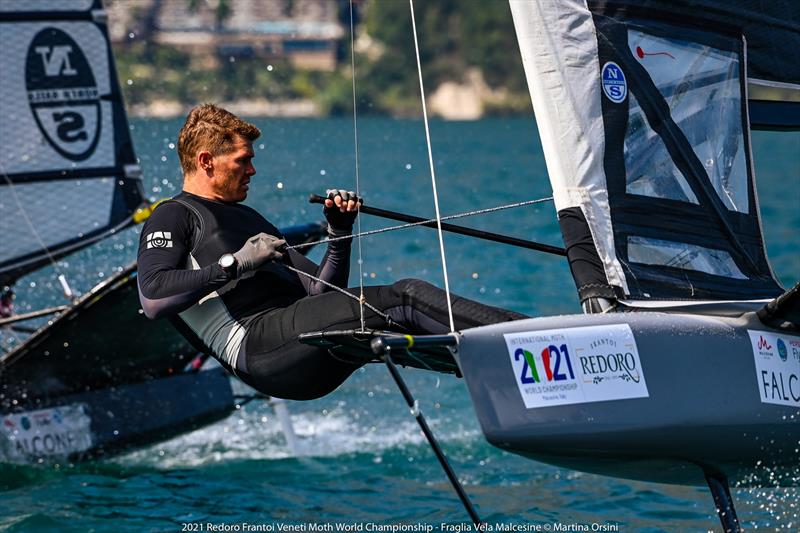 Tom Slingsby. Redoro Moth Worlds 2021 photo copyright Martina Orsini taken at Fraglia Vela Malcesine and featuring the International Moth class