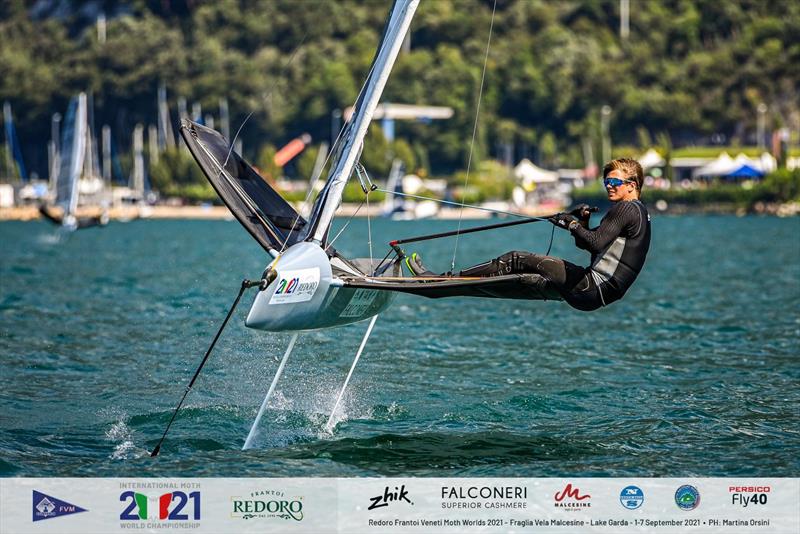 Nicolai Jacobsen. Redoro Frantoi Veneti Moth World Championships 2021 photo copyright Martina Orsini taken at Fraglia Vela Malcesine and featuring the International Moth class