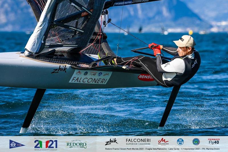 Redoro Frantoi Veneti Moth Worlds 2021. Paul Goodison, Senior Sailor photo copyright Martina Orsini taken at  and featuring the International Moth class