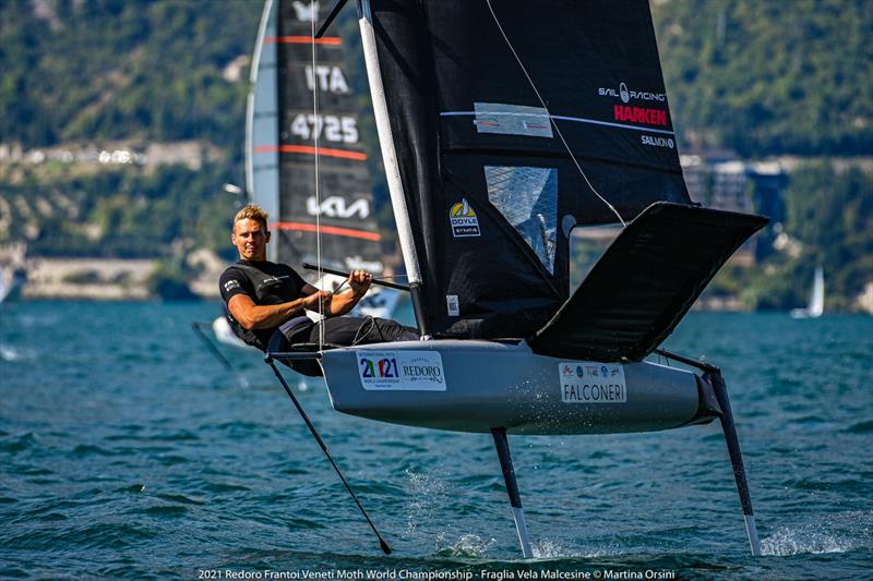 Kyle Langford (AUS) 2021 International Moth World Championship - Lake Garda, Italy - September 2021 photo copyright Martina Orsini taken at Fraglia Vela Malcesine and featuring the International Moth class