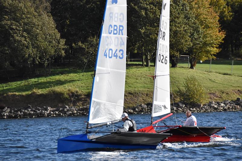 Lowrider International Moth Nationals at Burton: The Axemans 7 and 6 of Martin Harrison and Nigel Williams photo copyright Kevin Hope taken at Burton Sailing Club and featuring the International Moth class