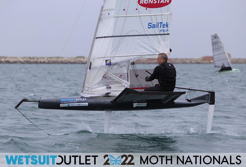 Jason Belben on Day 1 of the 2022 Wetsuit Outlet UK Moth Class Nationals at the WPNSA photo copyright Mark Jardine / IMCA UK taken at Weymouth & Portland Sailing Academy and featuring the International Moth class