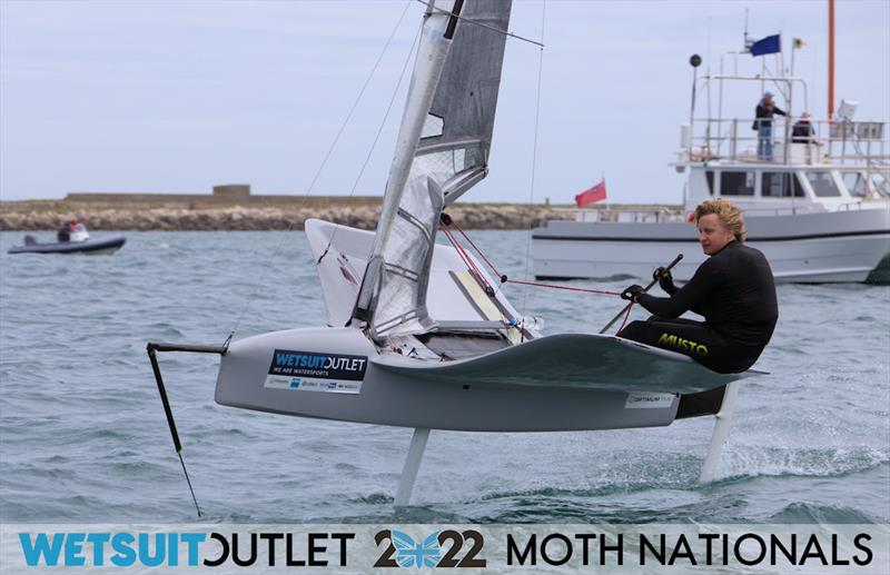 Alex Adams on Day 1 of the 2022 Wetsuit Outlet UK Moth Class Nationals at the WPNSA photo copyright Mark Jardine / IMCA UK taken at Weymouth & Portland Sailing Academy and featuring the International Moth class