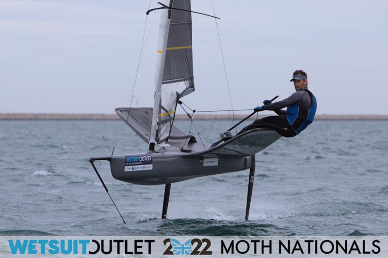 David Hivey on Day 1 of the 2022 Wetsuit Outlet UK Moth Class Nationals at the WPNSA photo copyright Mark Jardine / IMCA UK taken at Weymouth & Portland Sailing Academy and featuring the International Moth class