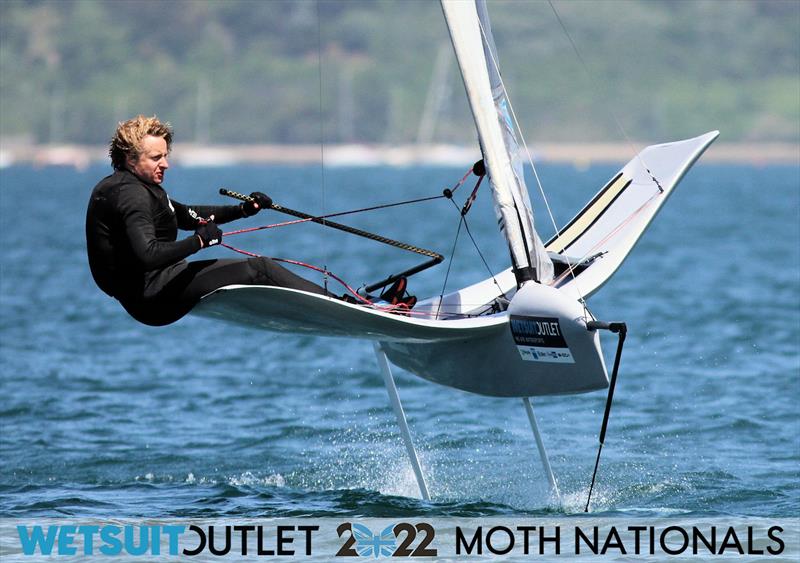 Alex Adams on Day 2 of the 2022 Wetsuit Outlet UK Moth Class Nationals at the WPNSA photo copyright Mark Jardine / IMCA UK taken at Weymouth & Portland Sailing Academy and featuring the International Moth class