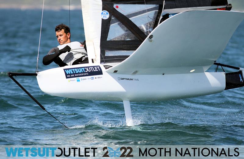 Jack Wetherell on Day 2 of the 2022 Wetsuit Outlet UK Moth Class Nationals at the WPNSA photo copyright Mark Jardine / IMCA UK taken at Weymouth & Portland Sailing Academy and featuring the International Moth class