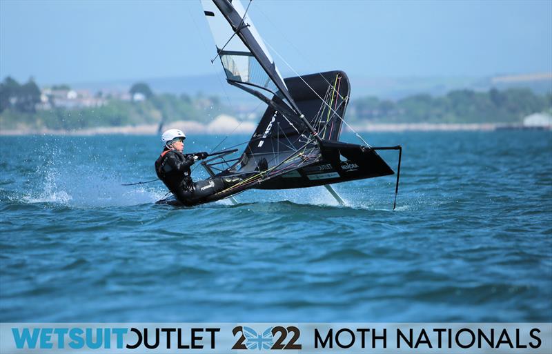 Kay Myerscough on Day 3 of the 2022 Wetsuit Outlet UK Moth Class Nationals at the WPNSA2 photo copyright Mark Jardine / IMCA UK taken at Weymouth & Portland Sailing Academy and featuring the International Moth class