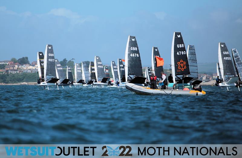 Race 13 Start on Day 3 of the 2022 Wetsuit Outlet UK Moth Class Nationals at the WPNSA - photo © Mark Jardine / IMCA UK
