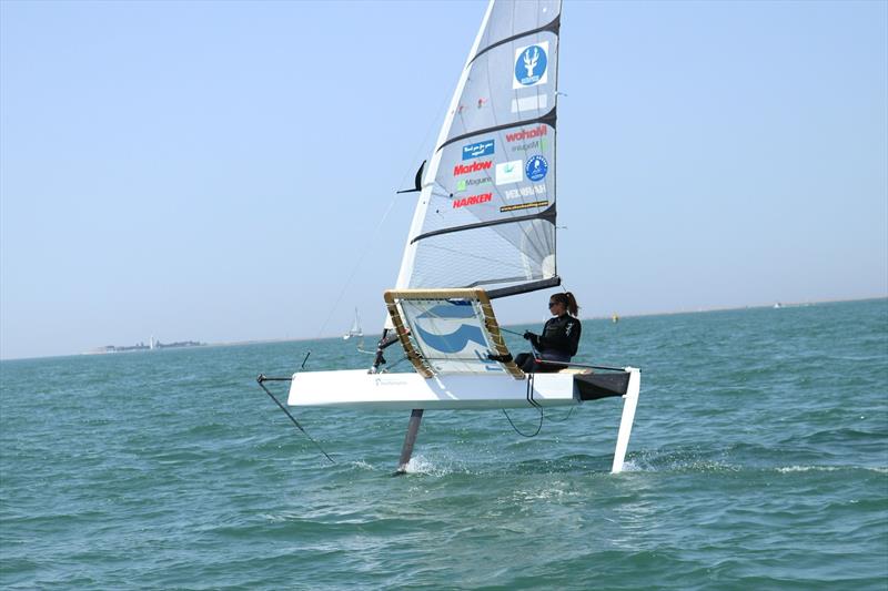 Hattie Rogers sailing the Southampton University Team foiling Moth 'Moonshots' - photo © Stephen Boyd