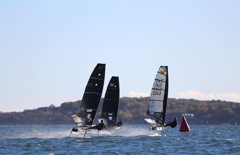 Doyle Sails Swedish Moth Nationals Exhibition Racing photo copyright Malcom Hanes taken at Royal Gothenburg Yacht Club and featuring the International Moth class