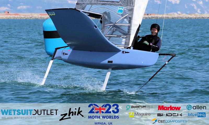 Lisa Schweigert, GER 4853, on Day 1 of the Wetsuit Outlet and Zhik International Moth UK Open Championship 2023 photo copyright Mark Jardine / IMCA UK taken at Weymouth & Portland Sailing Academy and featuring the International Moth class