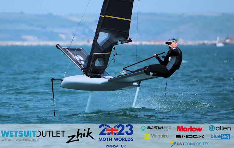 David Hivey, GBR 4968, on Day 1 of the Wetsuit Outlet and Zhik International Moth UK Open Championship 2023 - photo © Mark Jardine / IMCA UK