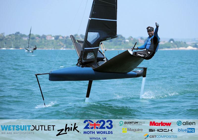 Mario Segers, ARG 4880, on Day 1 of the Wetsuit Outlet and Zhik International Moth UK Open Championship 2023 photo copyright Mark Jardine / IMCA UK taken at Weymouth & Portland Sailing Academy and featuring the International Moth class