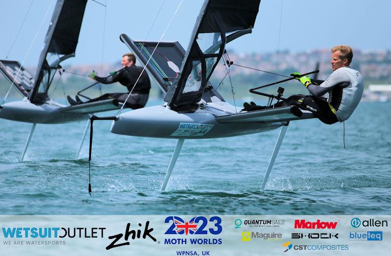 Day 2 of the Wetsuit Outlet and Zhik International Moth UK Open Championship 2023 photo copyright Mark Jardine / IMCA UK taken at Weymouth & Portland Sailing Academy and featuring the International Moth class