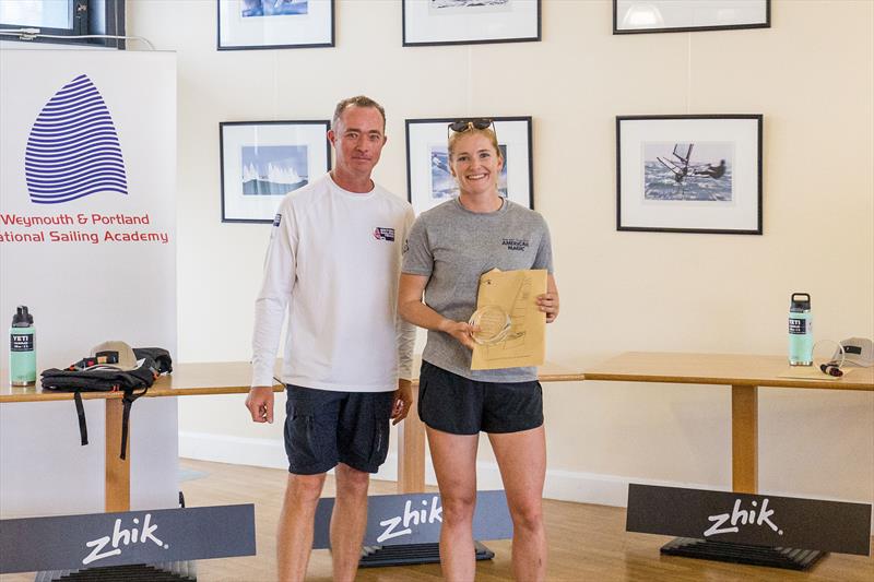 Wetsuit Outlet and Zhik International Moth World Championship 2023 Prize Giving - 1st female Helena Scutt - photo © Phil Jackson / Digital Sailing