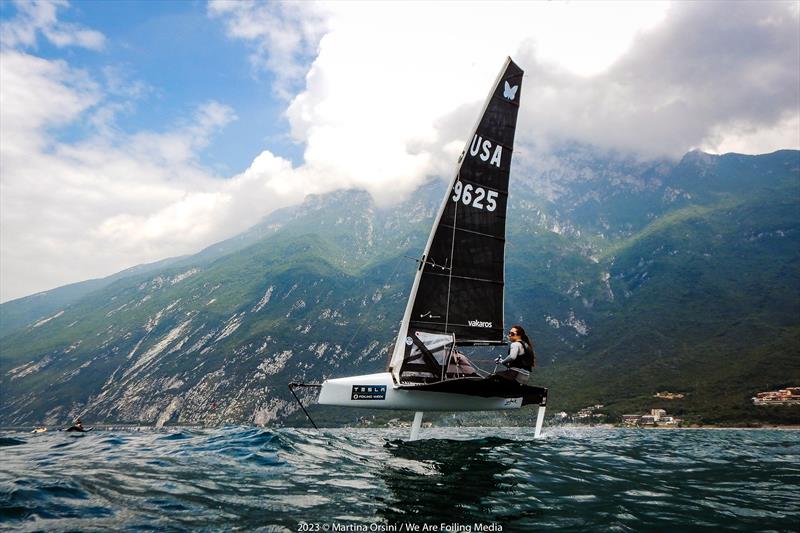 CJ Perez at 10th Anniversary Foiling Week photo copyright Martina Orsini / We Are Foiling Media taken at Fraglia Vela Malcesine and featuring the International Moth class