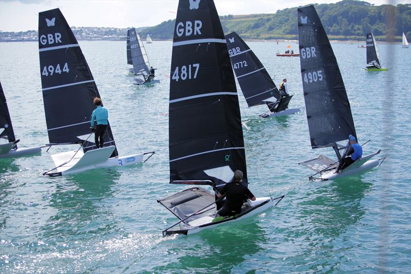 The wind drops just before the start on Day 3 of the Wetsuit Outlet International Moth UK Nationals photo copyright Mark Jardine / IMCAUK taken at Restronguet Sailing Club and featuring the International Moth class