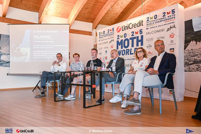 2025 International Moth Worlds at Fraglia Vela Malcesine Press Conference photo copyright Martina Orsini taken at Fraglia Vela Malcesine and featuring the International Moth class
