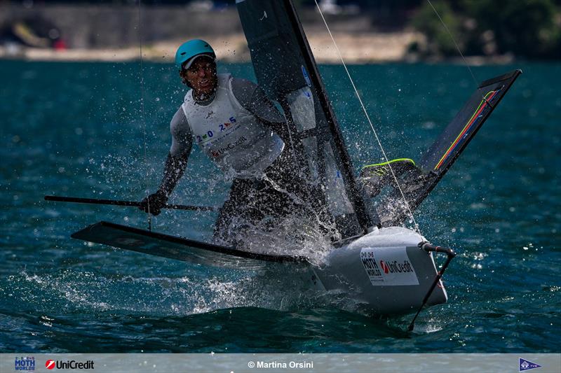 Paul Goodison on 2025 International Moth Worlds at Fraglia Vela Malcesine Day 1 - photo © Martina Orsini