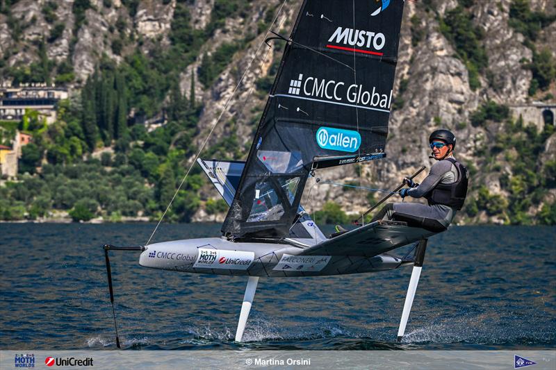 International Moth Worlds at Fraglia Vela Malcesine Day 4 photo copyright Martina Orsini taken at Fraglia Vela Malcesine and featuring the International Moth class