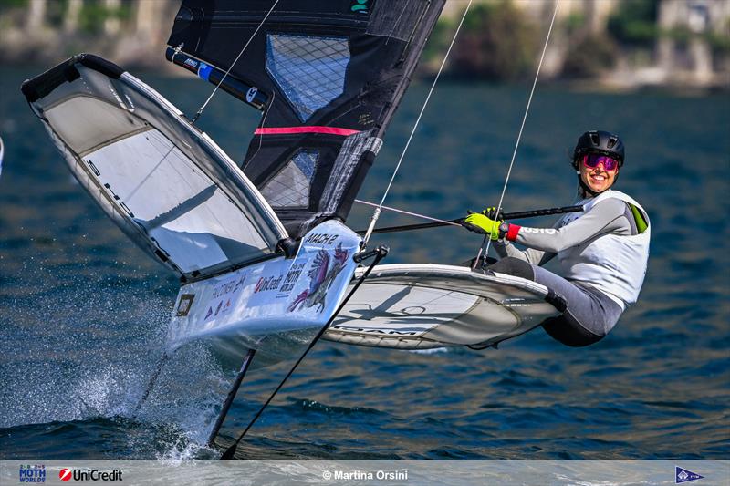 International Moth Worlds at Fraglia Vela Malcesine Day 4 photo copyright Martina Orsini taken at Fraglia Vela Malcesine and featuring the International Moth class