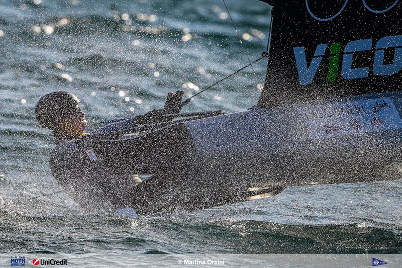 International Moth Worlds at Fraglia Vela Malcesine Day 4 photo copyright Martina Orsini taken at Fraglia Vela Malcesine and featuring the International Moth class