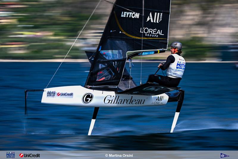 International Moth Worlds at Fraglia Vela Malcesine Day 4 photo copyright Martina Orsini taken at Fraglia Vela Malcesine and featuring the International Moth class