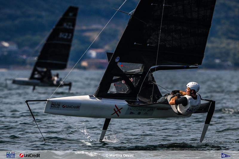 International Moth Worlds at Fraglia Vela Malcesine Day 4 photo copyright Martina Orsini taken at Fraglia Vela Malcesine and featuring the International Moth class