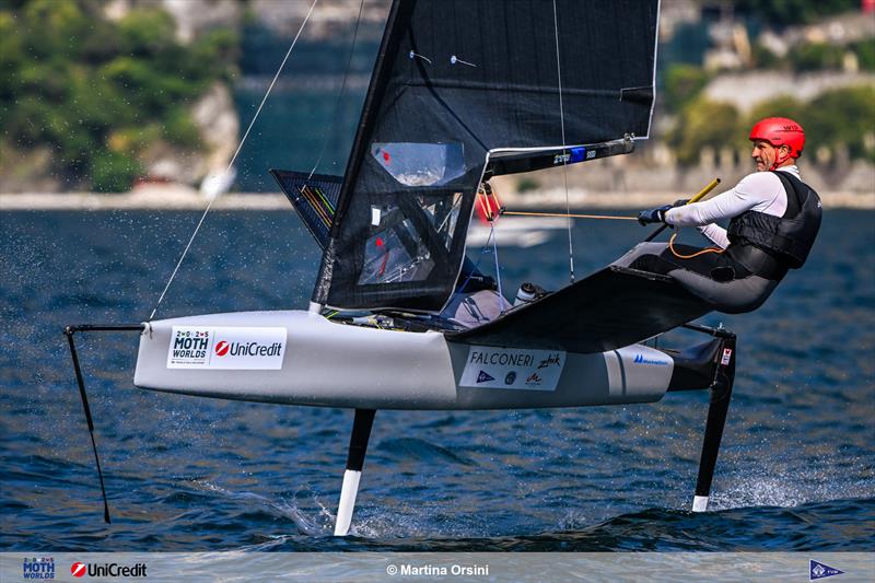 International Moth Worlds at Fraglia Vela Malcesine Day 4 photo copyright Martina Orsini taken at Fraglia Vela Malcesine and featuring the International Moth class