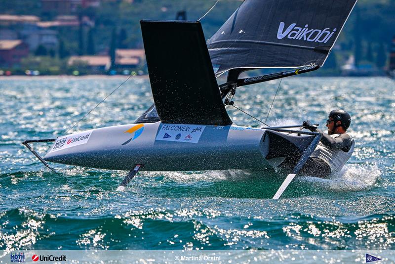 International Moth Worlds at Fraglia Vela Malcesine Day 5 photo copyright Martina Orsini taken at Fraglia Vela Malcesine and featuring the International Moth class
