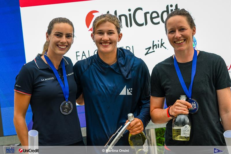 Women's Podium at the International Moth Worlds at Fraglia Vela Malcesine - photo © Martina Orsini