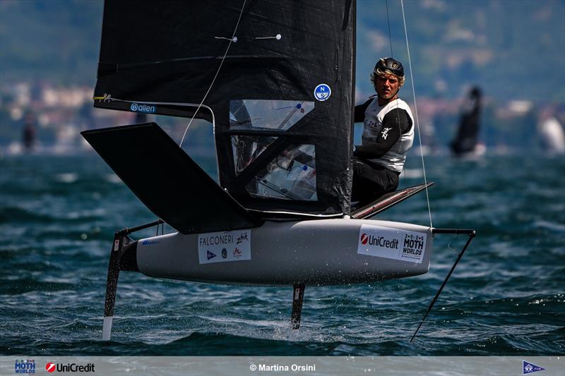 Jake Pye - International Moth Class - Lake Garda, Italy - July 2025 photo copyright Martina Orsini taken at Vela Club Campione del Garda and featuring the International Moth class