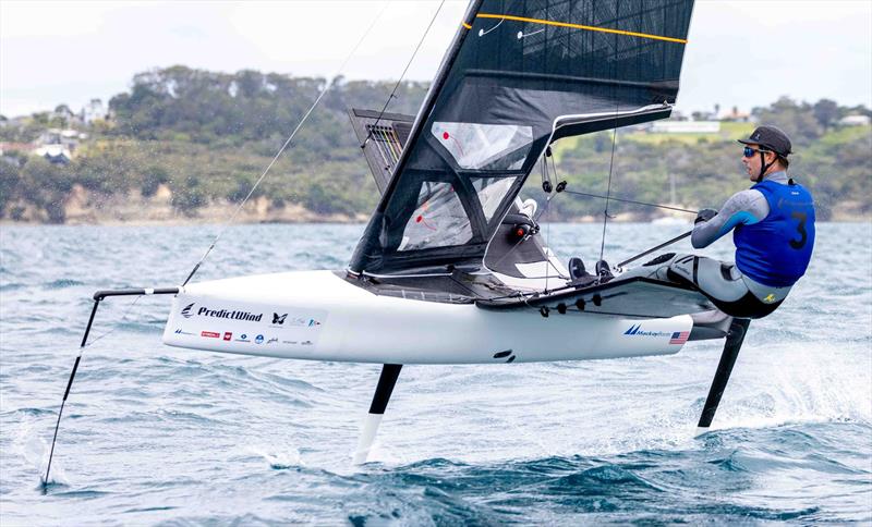 Richard Didham at the 2024 PredictWind Moth Worlds photo copyright Suellen Hurling taken at  and featuring the International Moth class