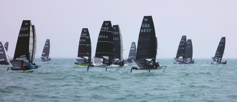 Race 10 start on Wetsuit Outlet International Moth UK Championship Day 4 photo copyright Mark Jardine taken at Royal Torbay Yacht Club and featuring the International Moth class