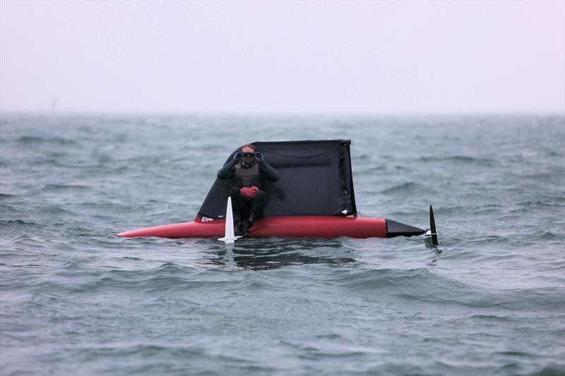 Is it really a day for sunglasses? Wetsuit Outlet International Moth UK Championship Day 4 photo copyright Mark Jardine taken at Royal Torbay Yacht Club and featuring the International Moth class