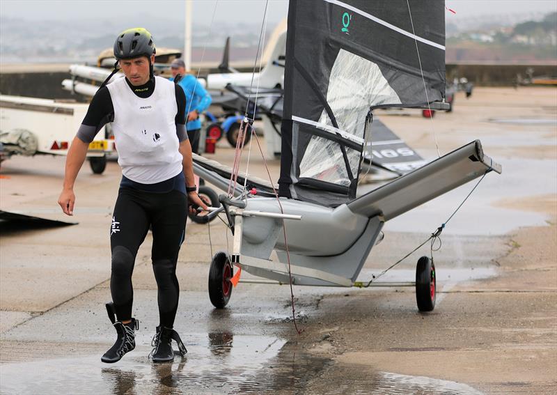 Henry Wetherell set for the final day on Wetsuit Outlet International Moth UK Championship Day 4 photo copyright Mark Jardine taken at Royal Torbay Yacht Club and featuring the International Moth class