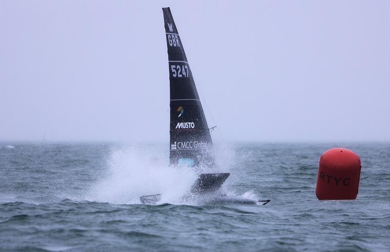 GBR 5247 Dylan Fletcher having control issues in Race 10 on Wetsuit Outlet International Moth UK Championship Day 4 photo copyright Mark Jardine taken at Royal Torbay Yacht Club and featuring the International Moth class