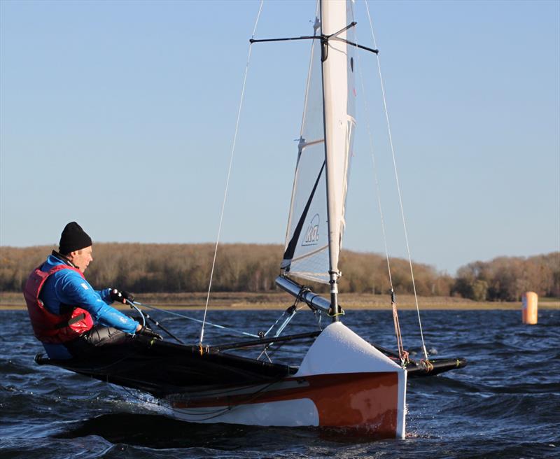 International Moth Lowrider Inlands 2025 - Kevin Hope - Axeman 7 photo copyright Tom Foxall taken at Grafham Water Sailing Club and featuring the International Moth class