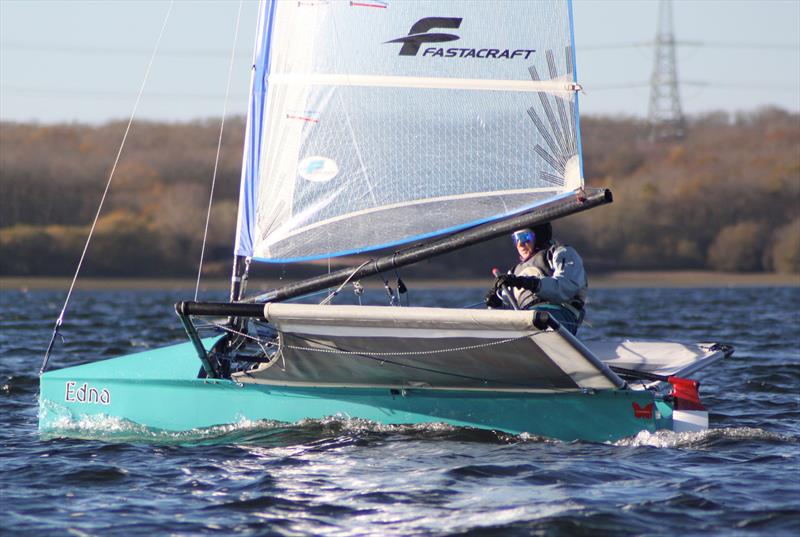 International Moth Lowrider Inlands 2025 - Style icon Katie Hughes looking cool photo copyright Tom Foxall taken at Grafham Water Sailing Club and featuring the International Moth class