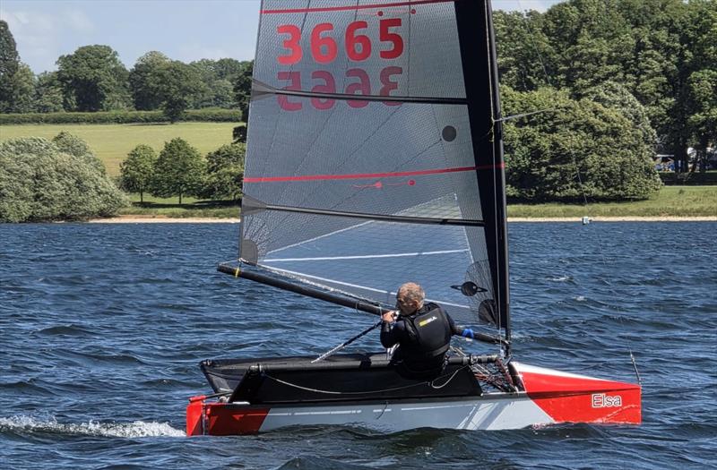 Nigel Williams checks out where Kevin Hope is - International Moth Lowrider UK Nationals at Rutland photo copyright Adam Pettit taken at Rutland Sailing Club and featuring the International Moth class