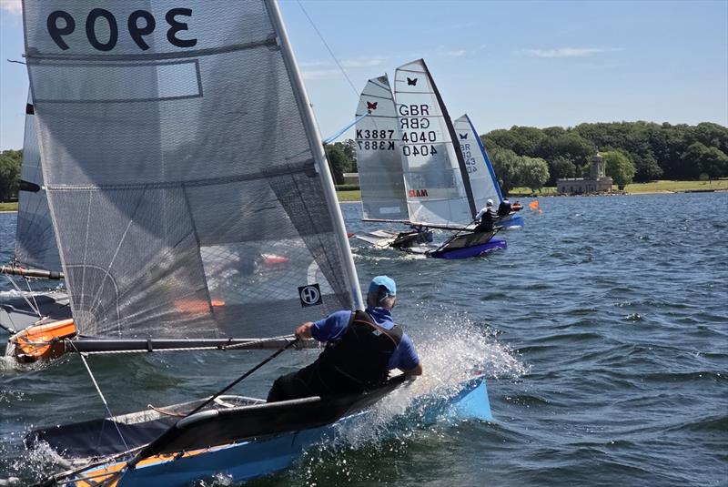 Lyndon Beasley gets a great start - International Moth Lowrider UK Nationals at Rutland photo copyright Adam Pettit taken at Rutland Sailing Club and featuring the International Moth class