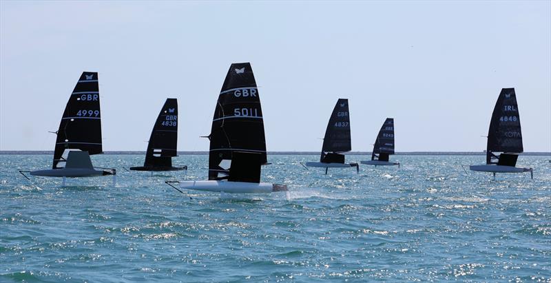 Wetsuit Outlet International Moth UK Nationals at the WPNSA Day 4 - Race 10 Upwind photo copyright Mark Jardine taken at Weymouth & Portland National Sailing Academy and featuring the International Moth class